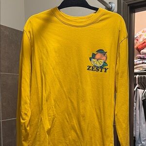 Yellow Fruit Graphic Long Sleeve Shirt
